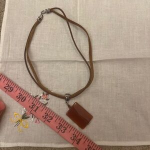 Leather and  stone necklace